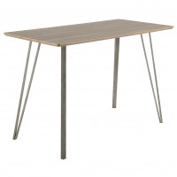 Lumisource CT-SDNA AN+BN Sedona Industrial Counter Table in Brushed Antique Metal and Brown Wood 